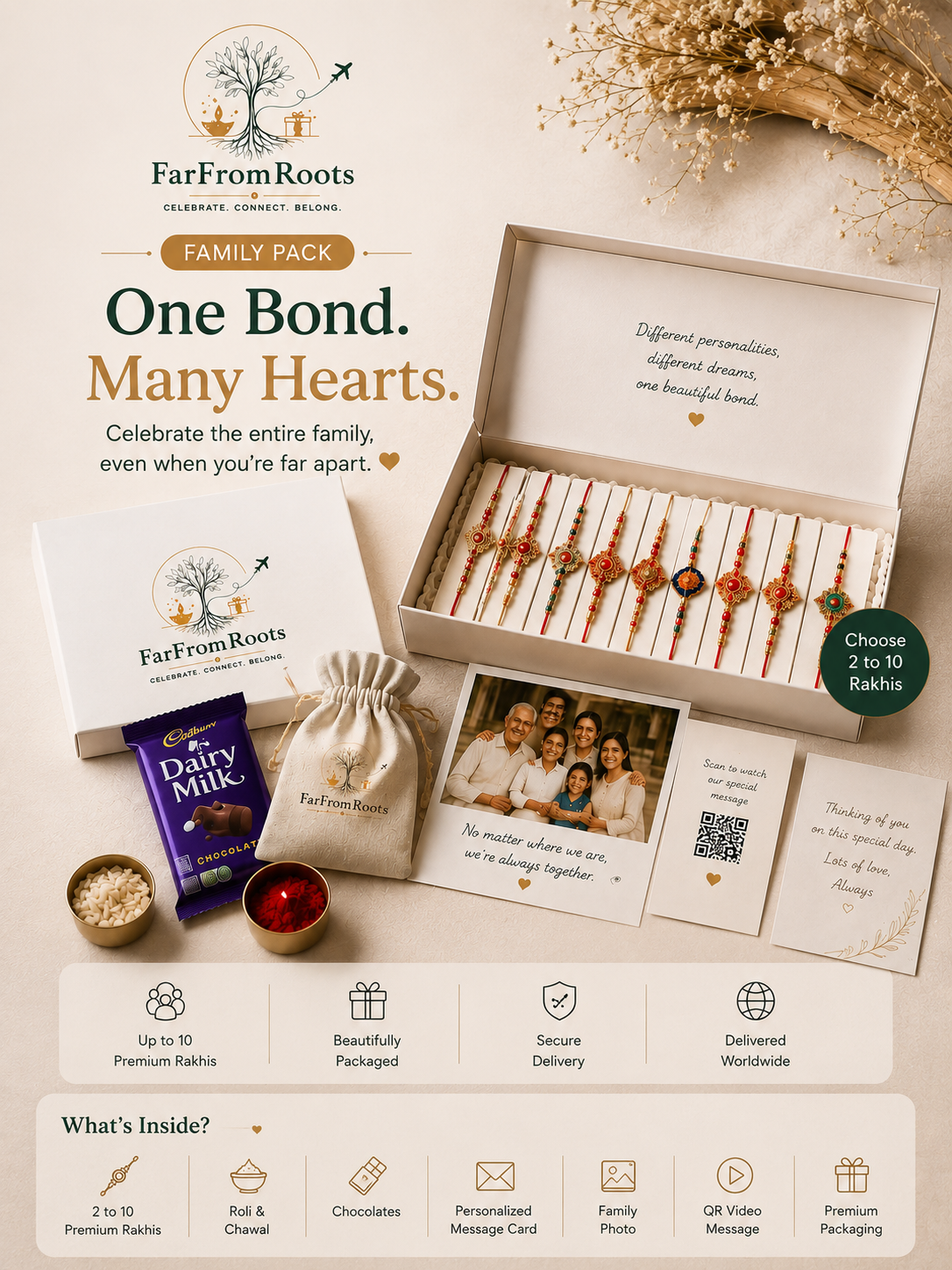 Family Pack — personalized Rakhi gift hamper delivered abroad